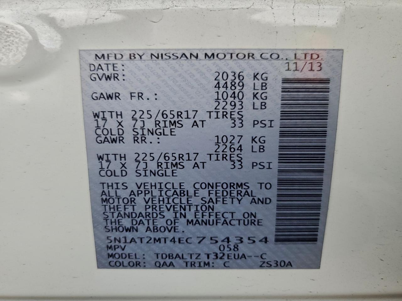 Nissan Rogue S Image 13