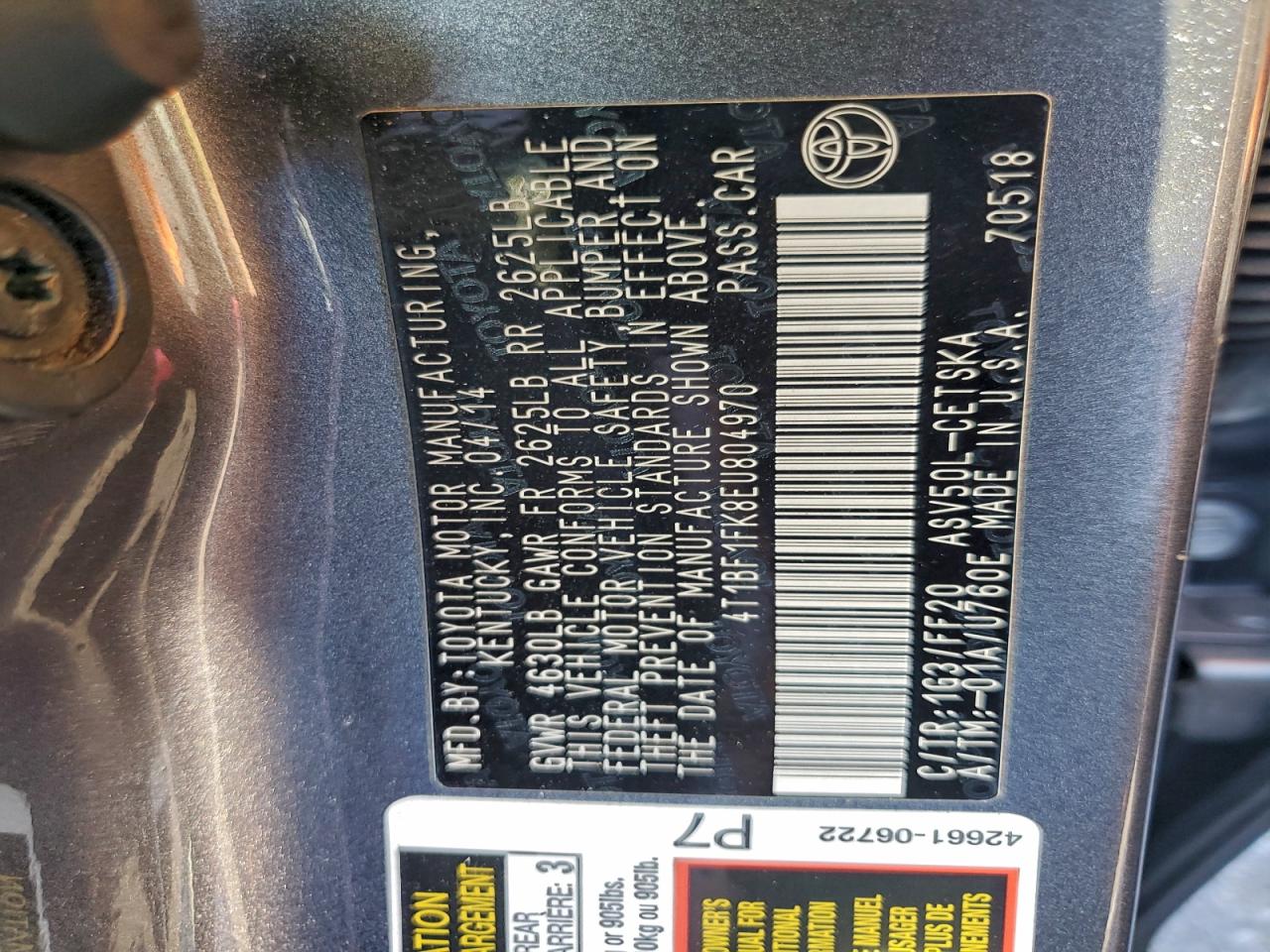 Toyota Camry L Image 8