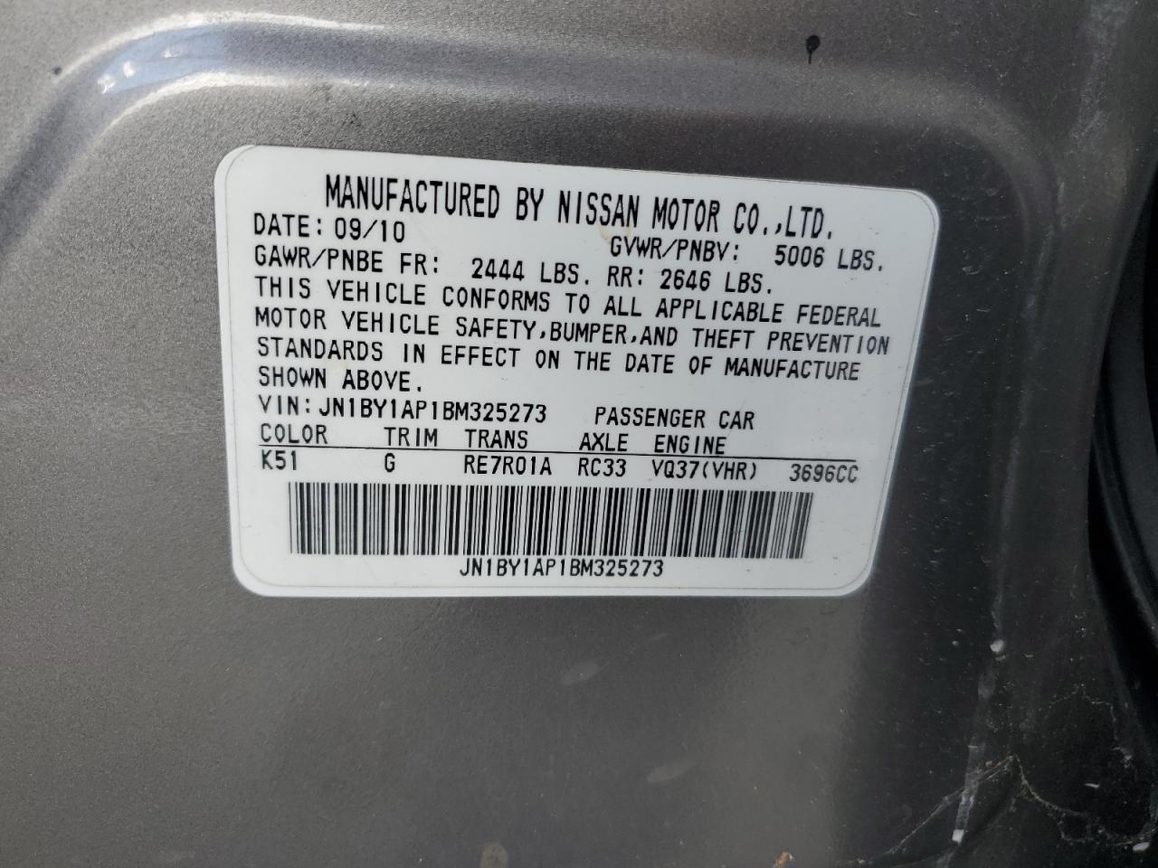 INFINITI M37 Image 11