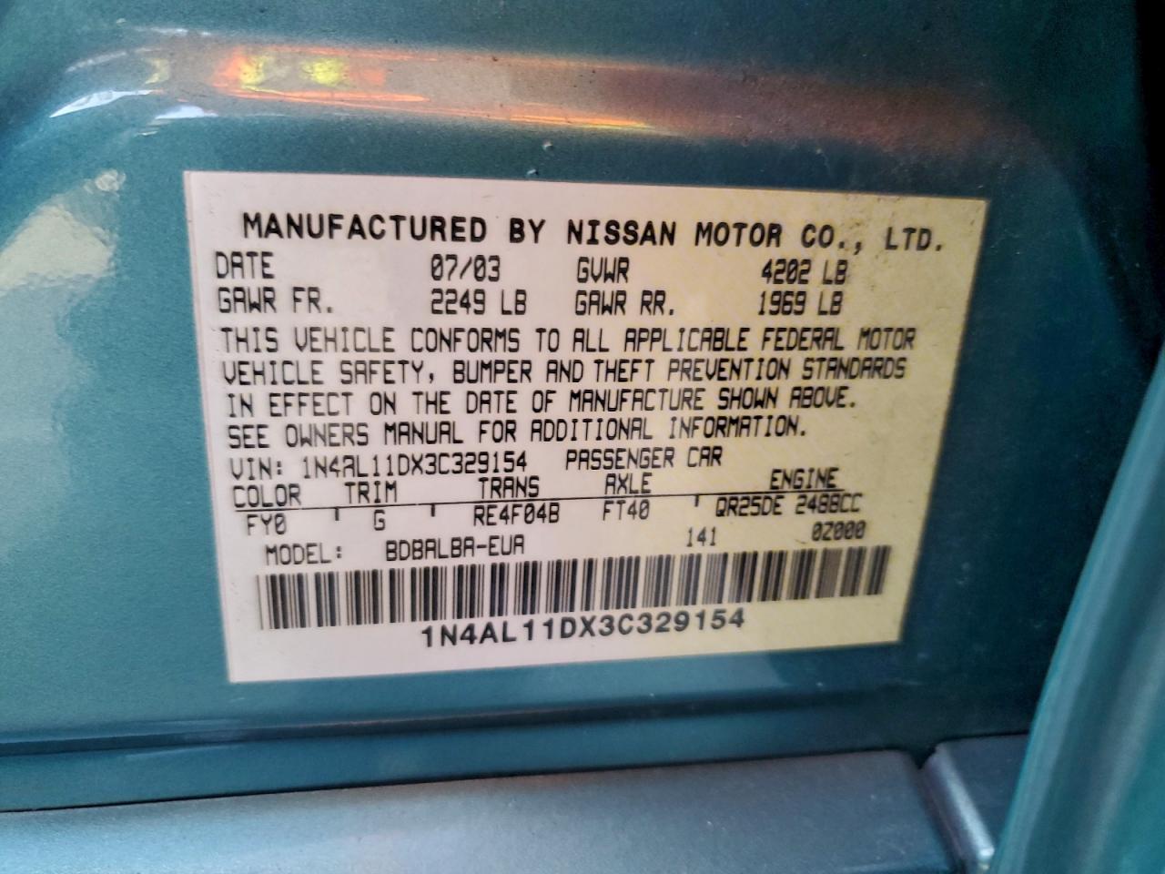 Nissan Altima Base Image 9