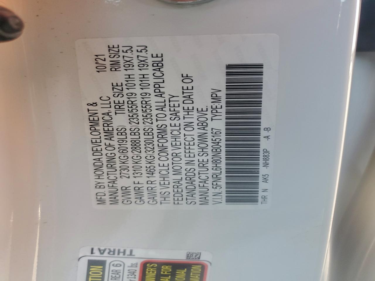 Honda Odyssey Touring Image 10