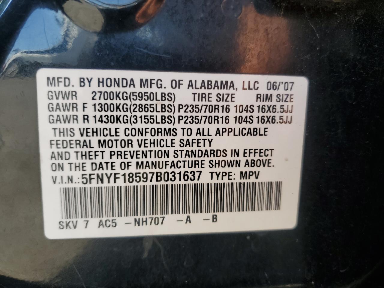 Honda Pilot Exl Image 10