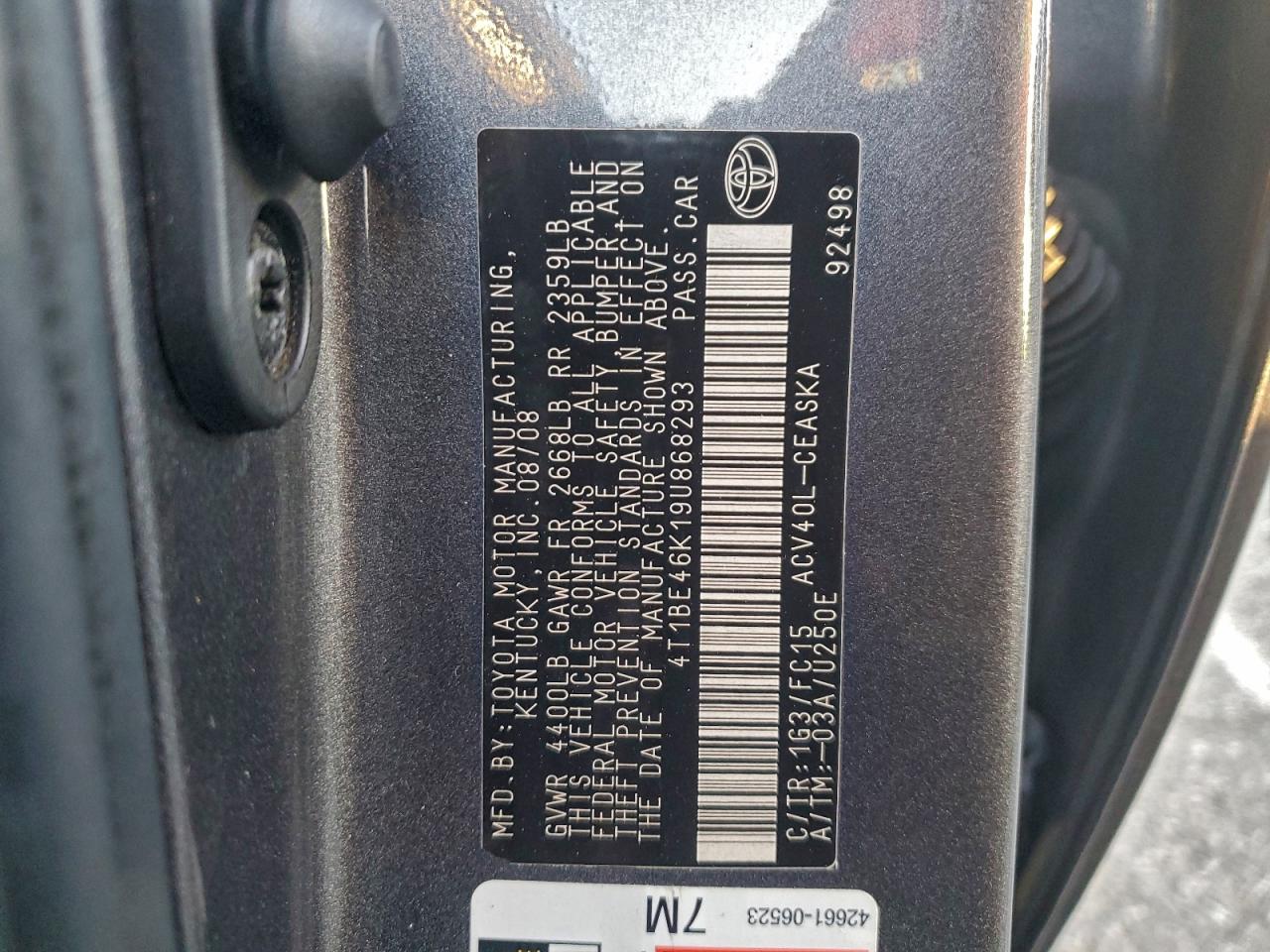 Toyota Camry Base Image 8