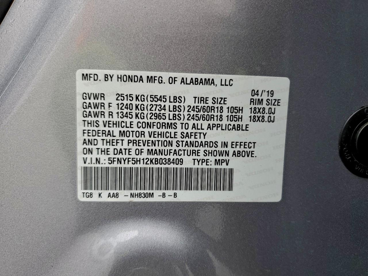 Honda Pilot Lx Image 12